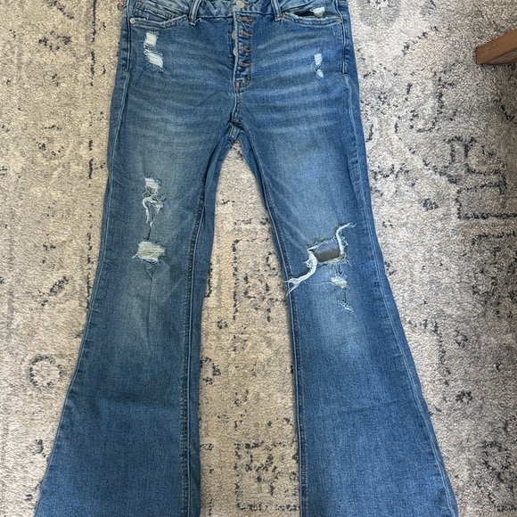 Altar'd State Vintage Blue Flare Jeans - Picture 1 of 4